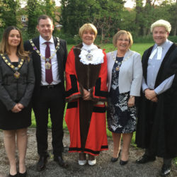 (left to right) Deputy Mayoress Jennie Bywater, Deputy Mayor Michael Barrowclough, Mayor Councillor Marge Anderton, Mayoress Wendy Groves, Chief Executive of Wyre Council Garry Payne