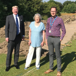Councillor Simon Bridge Portfolio Holder for Street Scene, Parks and Open Spaces at Wyre Council, Jenifer Phillips, Chair of the Thornton Action Group and Mark Fenton Parks and Open Spaces Manager at Wyre Council.