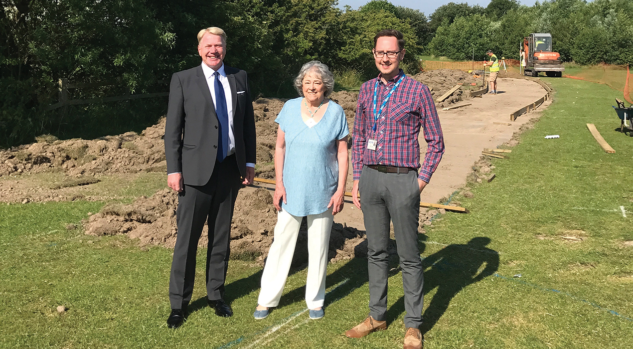 Councillor Simon Bridge Portfolio Holder for Street Scene, Parks and Open Spaces at Wyre Council, Jenifer Phillips, Chair of the Thornton Action Group and Mark Fenton Parks and Open Spaces Manager at Wyre Council.