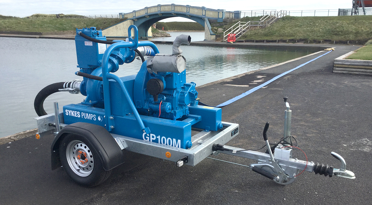 High volume pumps used in flooding emergencies