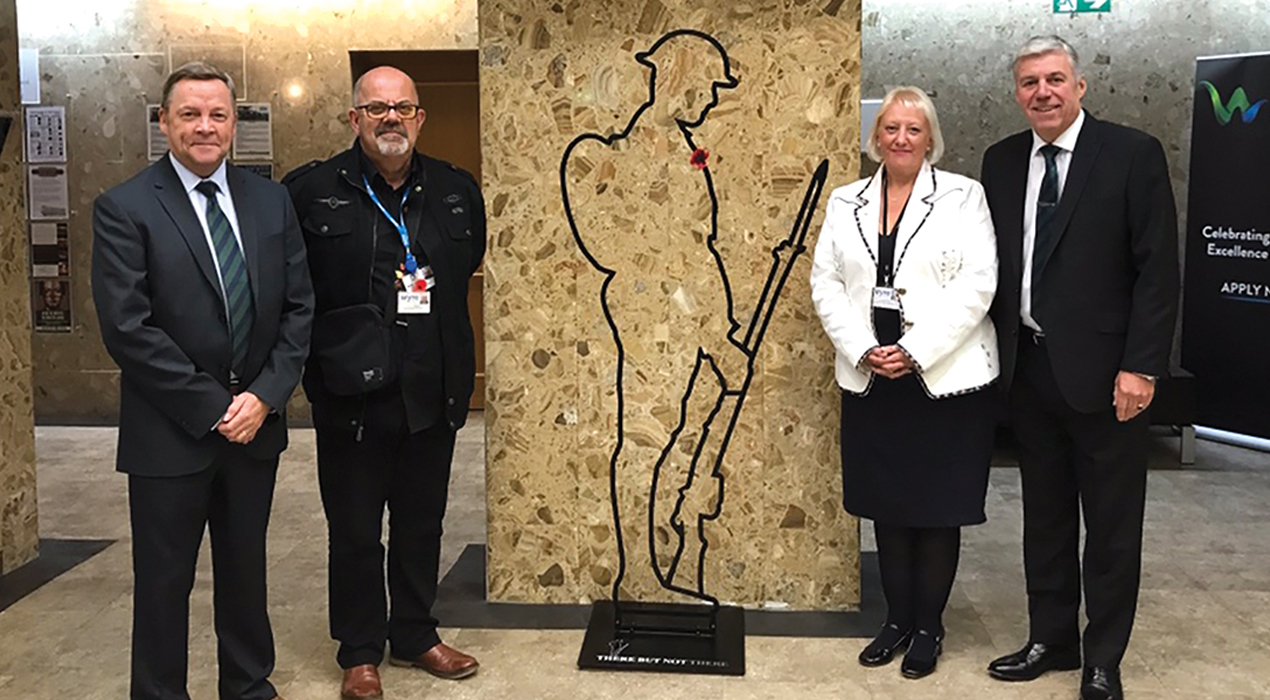 Pictured (from left to right) Garry Payne, Chief Executive of Wyre Council, Armed Forces Champions for Wyre Council, Councillor Terry Rogers and Councillor Andrea Kay and Councillor David Henderson, Leader of Wyre Council.