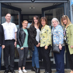 Some of the delegates and speakers at the Too Little Too Late research conference take a tour around Brian House Children’s Hospice, led by clinical manager Carol Wylde (third right).