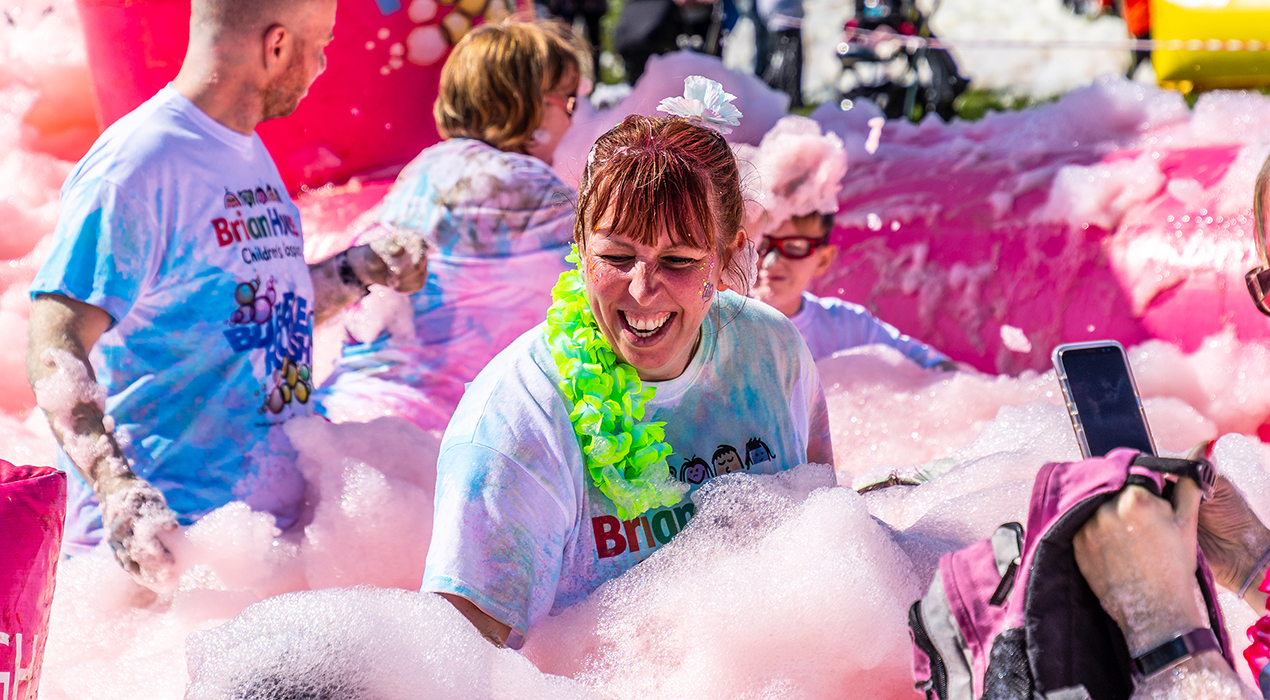 Last year’s Bubble Rush raised £50,000 for Brian House Children’s Hospice.