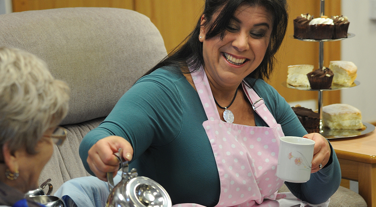 TV baker Rosie Dummer joins patients at Trinity Hospice for tea and cake, launching The Great Fylde Coast Bake Off.